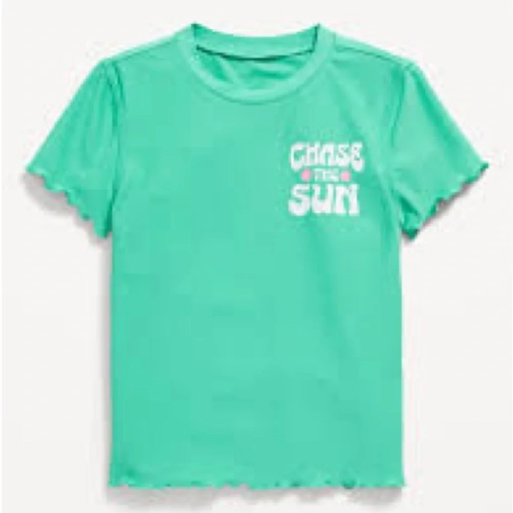 Old Navy Short-Sleeve Graphic Rashguard Swim Top for Girls